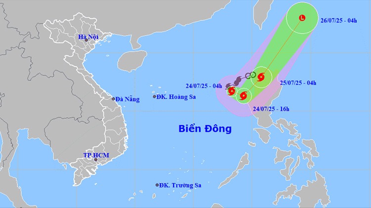 Bão số 4 giật cấp 11, di chuyển theo hướng Nam Đông Nam