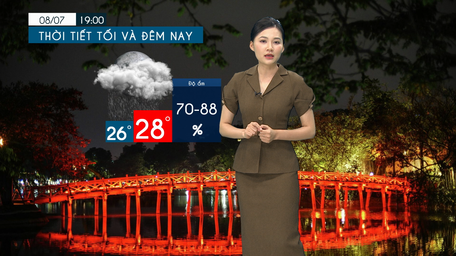 Dự báo thời tiết tối | 08/07/2025