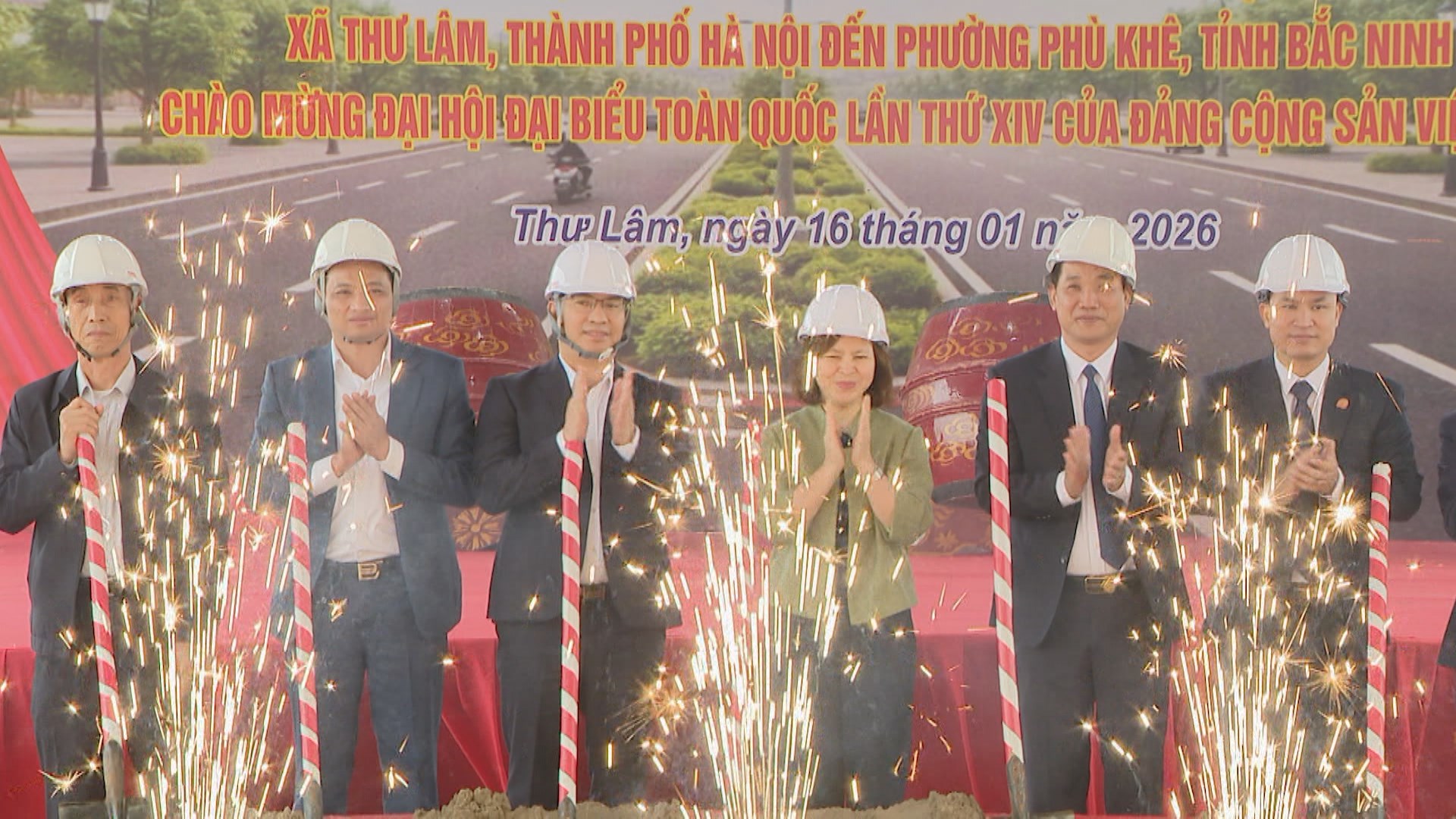 Xã Thư Lâm khởi công tuyến đường gom Quốc lộ 3 mới