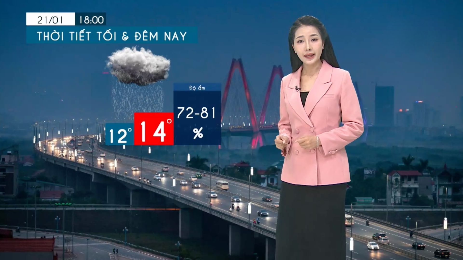 Dự báo thời tiết tối | 21/01/2026