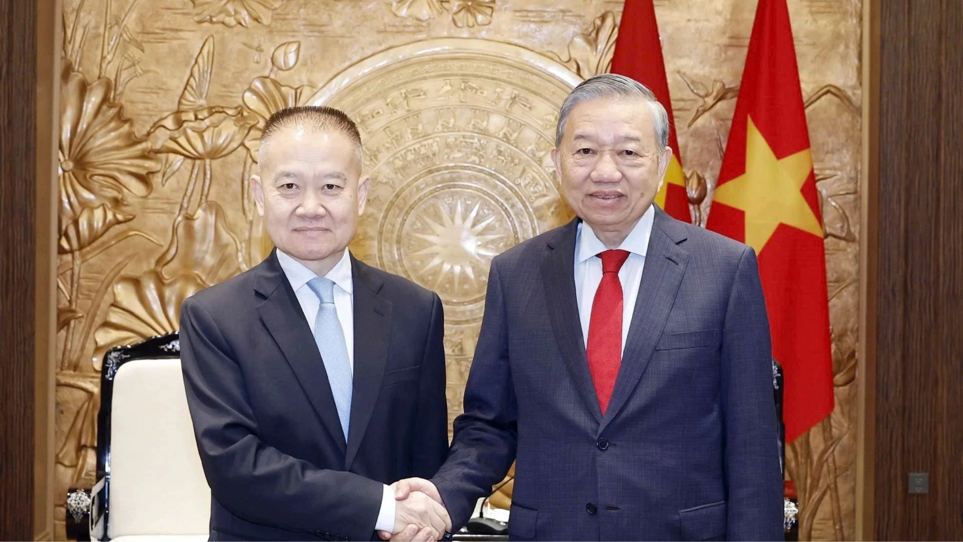 Tổng Bí thư Tô Lâm tiếp Đặc phái viên của Tổng Bí thư, Chủ tịch Trung Quốc