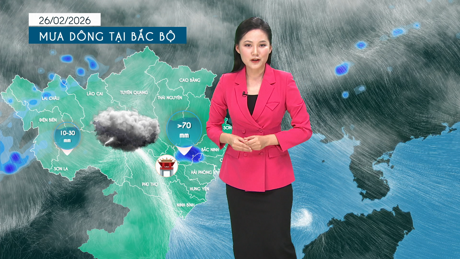 Dự báo thời tiết tối | 26/02/2026