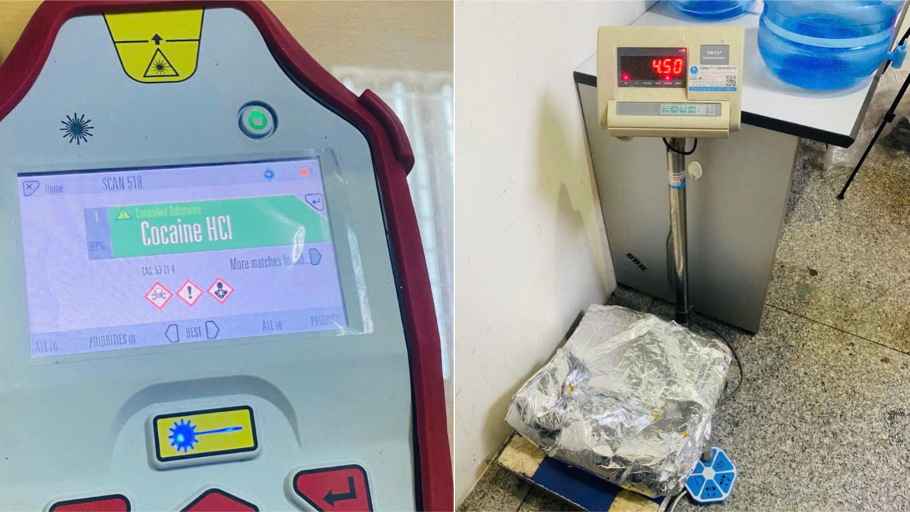 Triệt phá đường dây vận chuyển cocain xuyên quốc gia