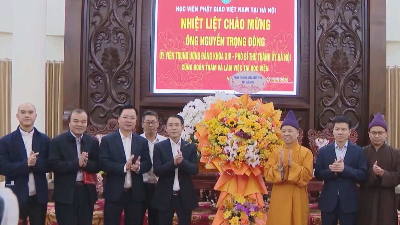 Lãnh đạo TP. Hà Nội chúc Tết Học viện Phật giáo Việt Nam 