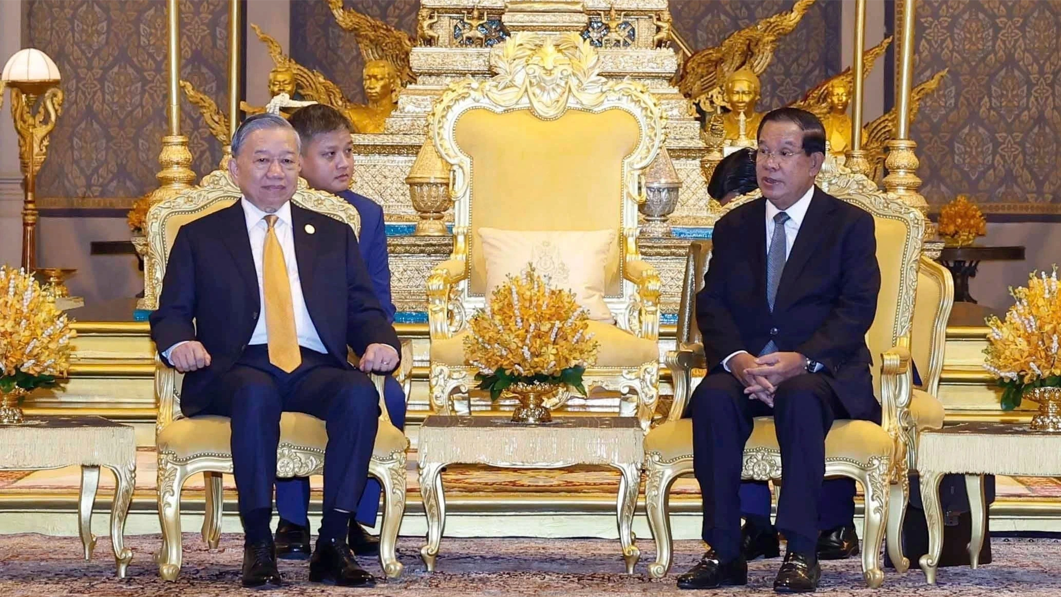 Tổng Bí thư Tô Lâm hội kiến Samdech Techo Hun Sen