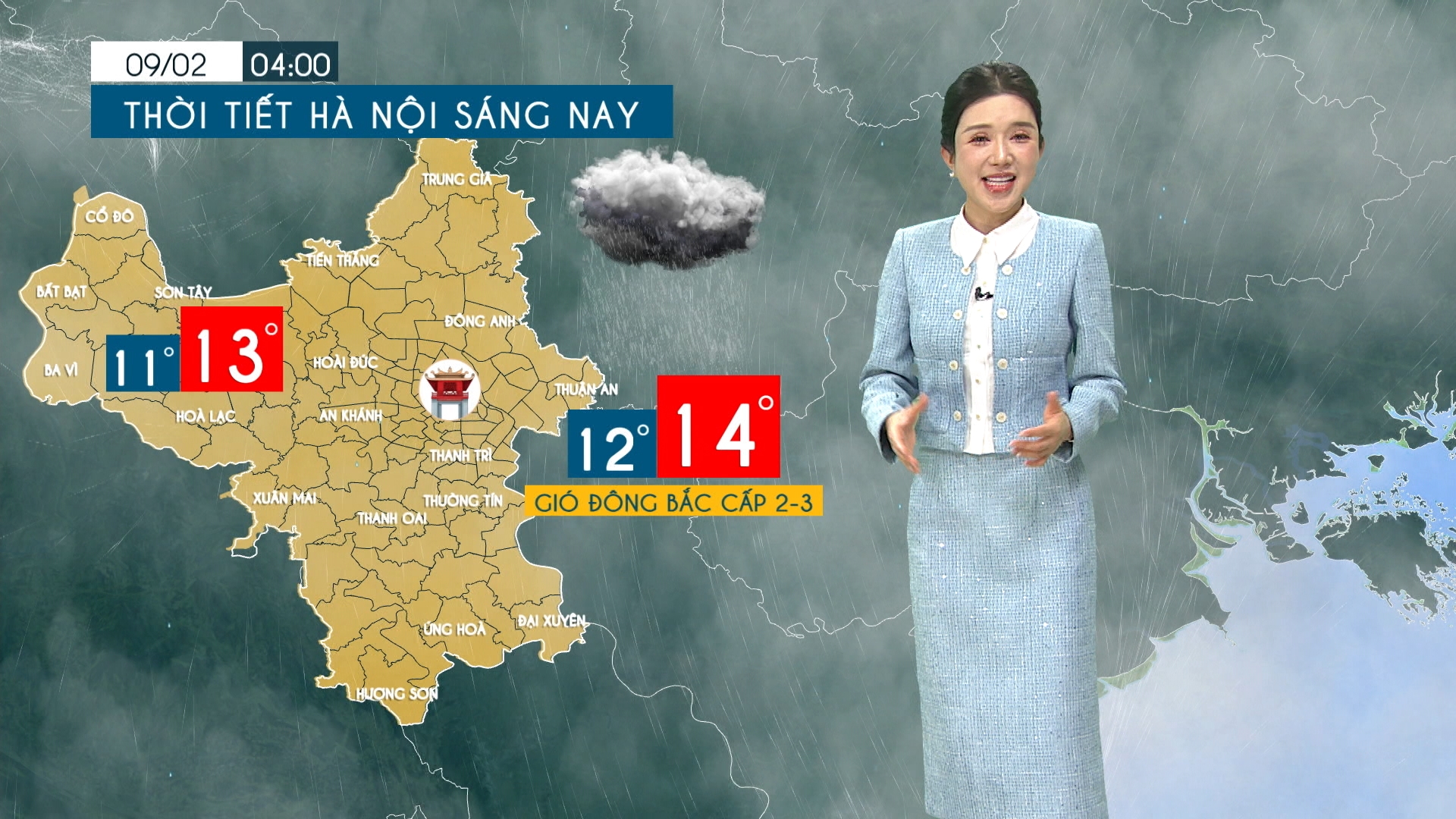 Dự báo thời tiết tối | 09/02/2026