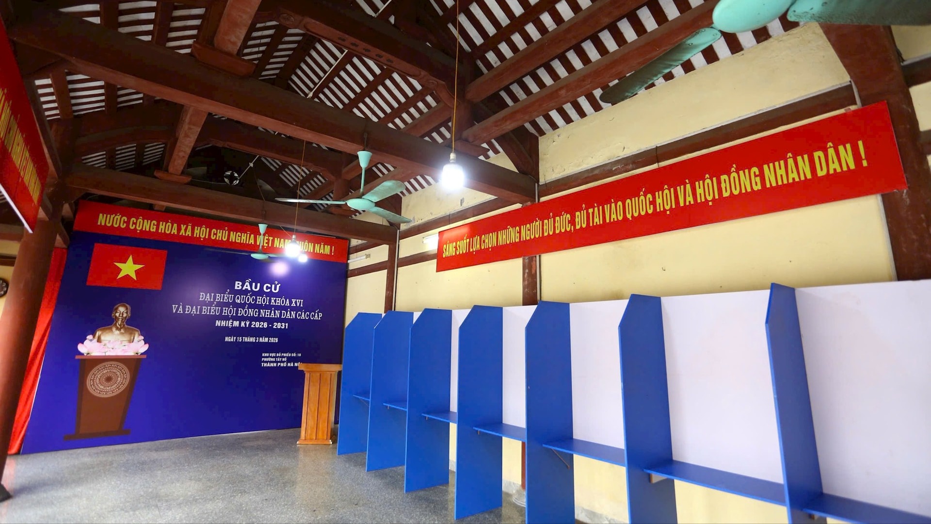 Các điểm bầu cử tại Hà Nội sẵn sàng cho ngày hội non sông