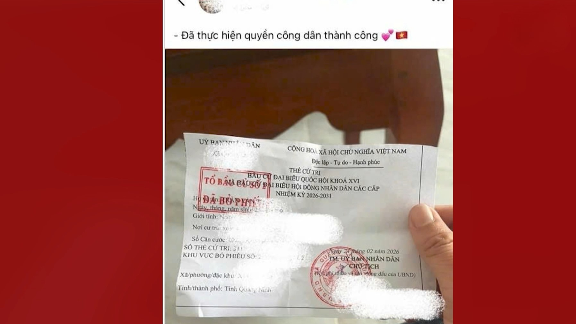 Cảnh báo lộ lọt thông tin cá nhân khi đăng ảnh thẻ cử tri