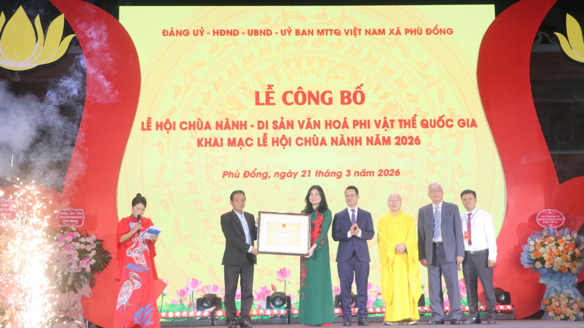 Khai mạc Lễ hội Chùa Nành, đón nhận Di sản văn hoá phi vật thể Quốc gia