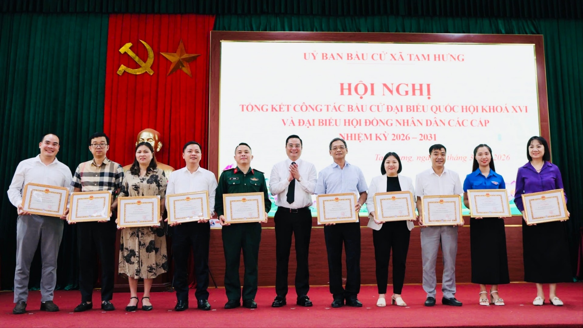 Xã Tam Hưng bầu đủ 23 đại biểu HĐND cấp xã nhiệm kỳ 2026-2031