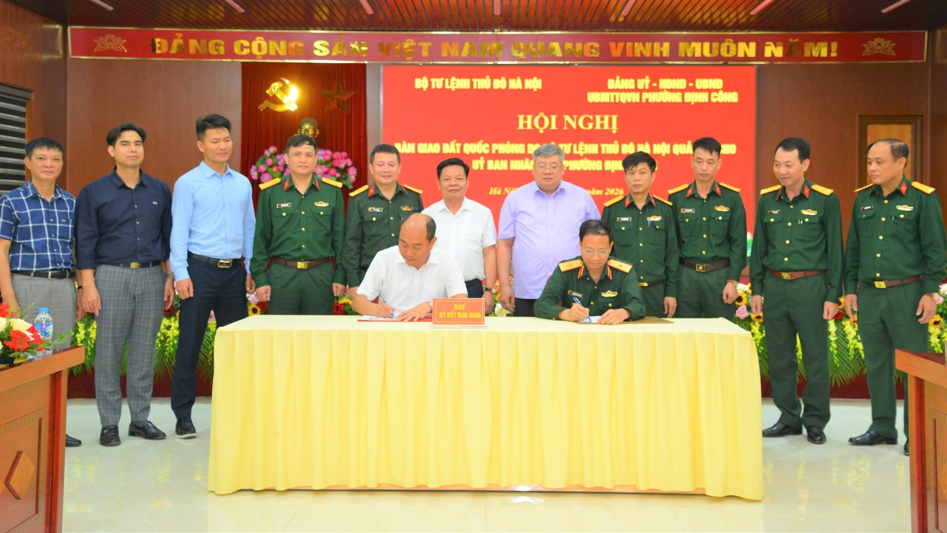 Bàn giao quỹ đất quốc phòng xây trường tiểu học Định Công