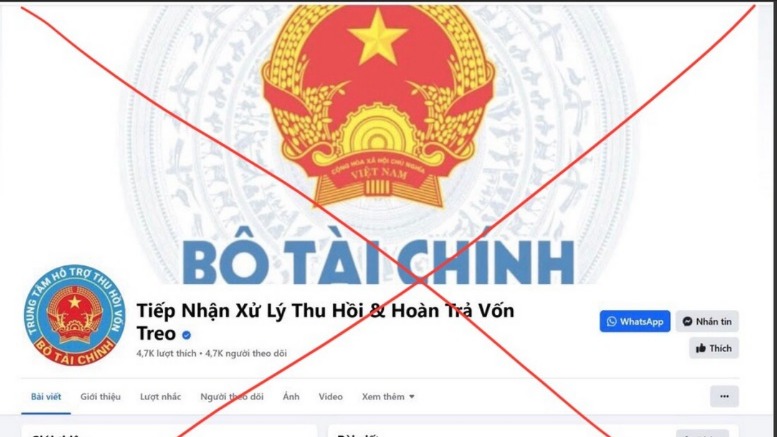 Cảnh báo giả mạo Bộ Tài chính hỗ trợ lấy lại tiền bị lừa