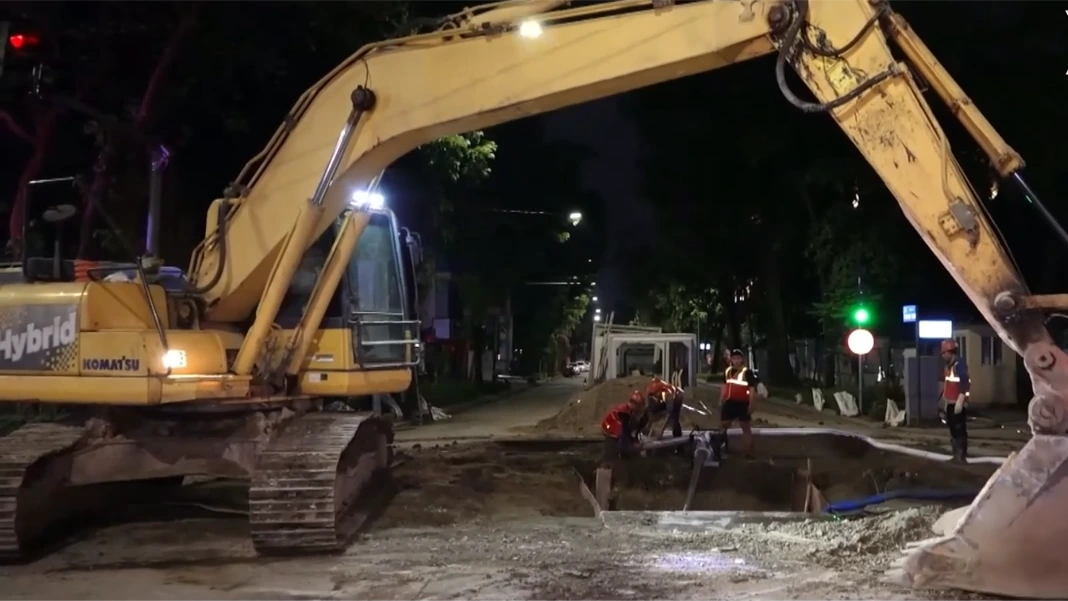 Xuyên đêm thi công các công trình chống úng ngập cục bộ