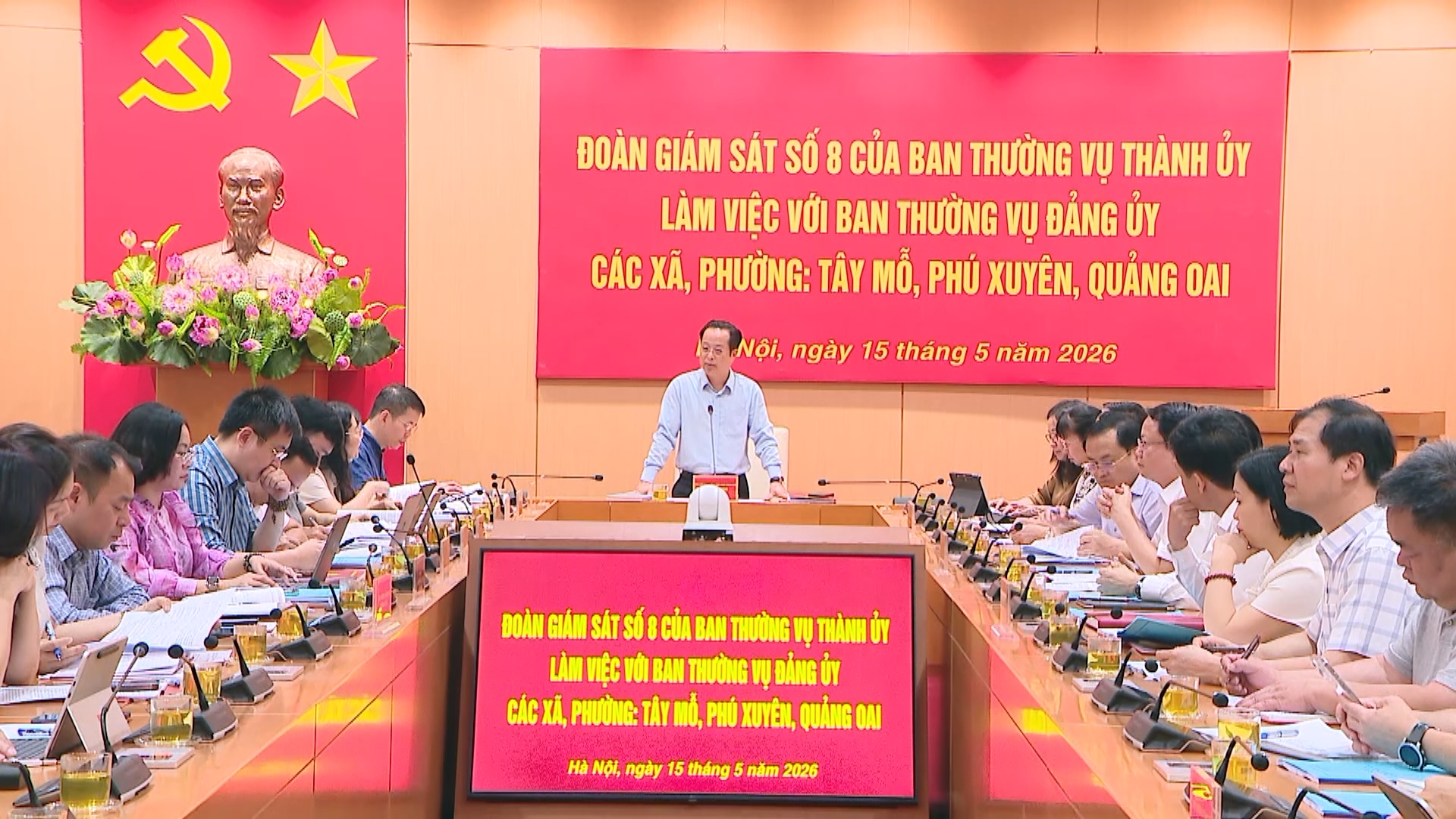 Đoàn giám sát số 8 của Ban Thường vụ Thành ủy Hà Nội làm việc với 3 xã, phường