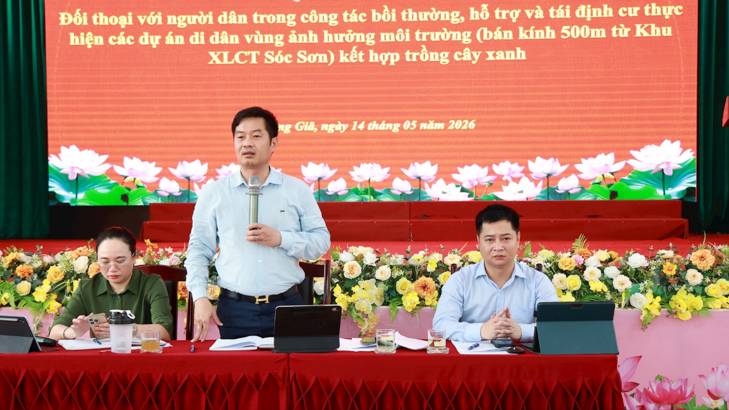 Xã Trung Giã đối thoại với người dân về chính sách GPMB