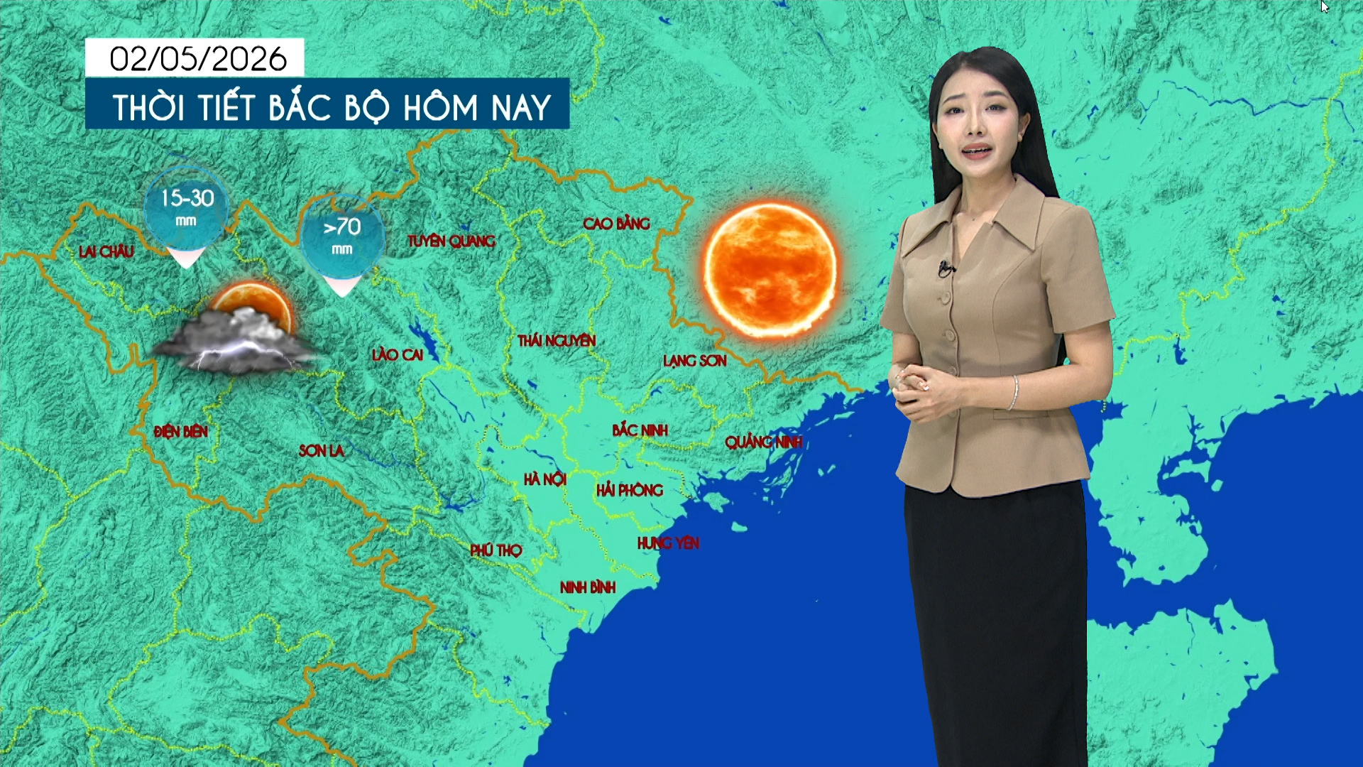 Dự báo thời tiết tối | 02/05/2026