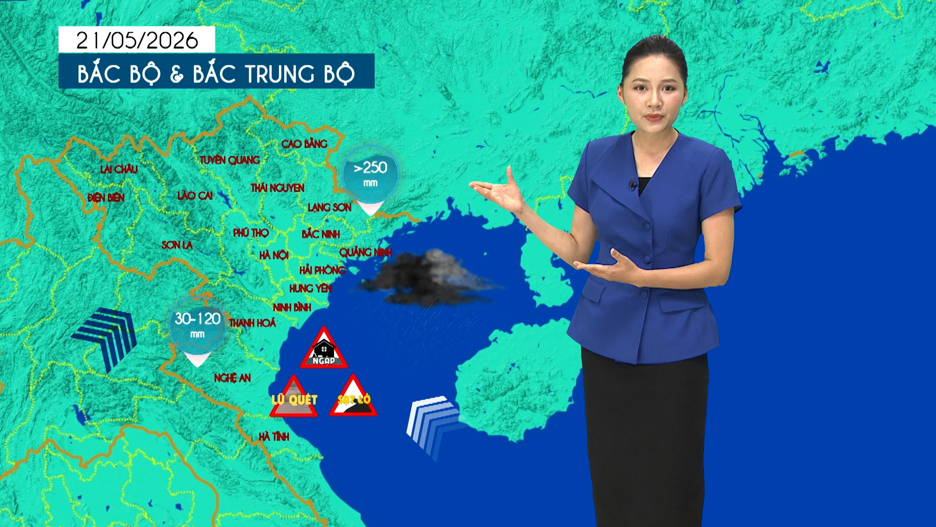 Dự báo thời tiết tối | 21/05/2026