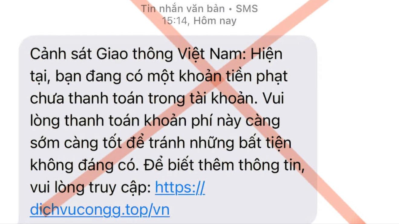 Cảnh giác tin nhắn giả mạo thông báo 'phạt nguội'