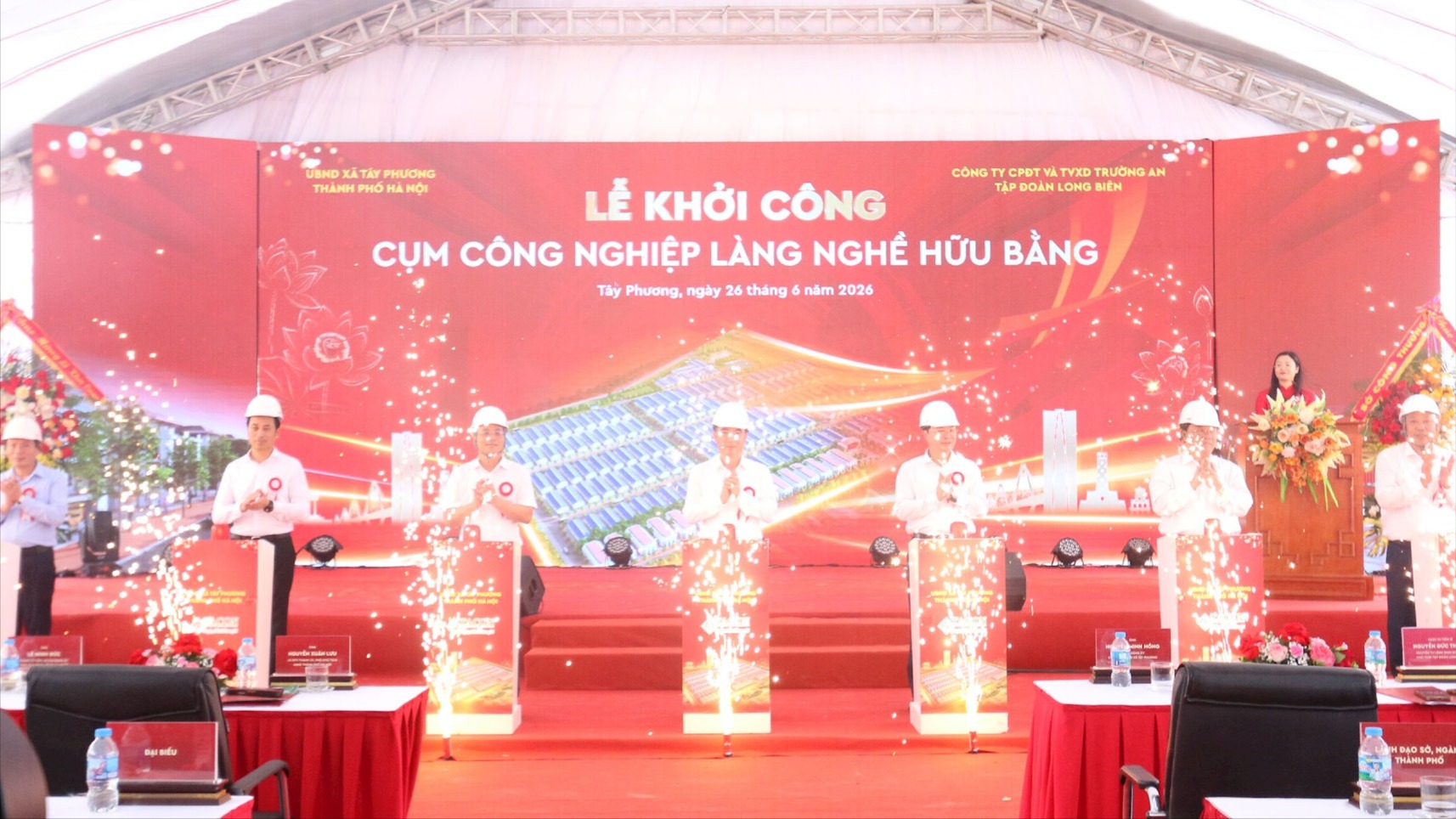Hoàn thiện hạ tầng cụm công nghiệp Hữu Bằng sau 12 tháng khởi công