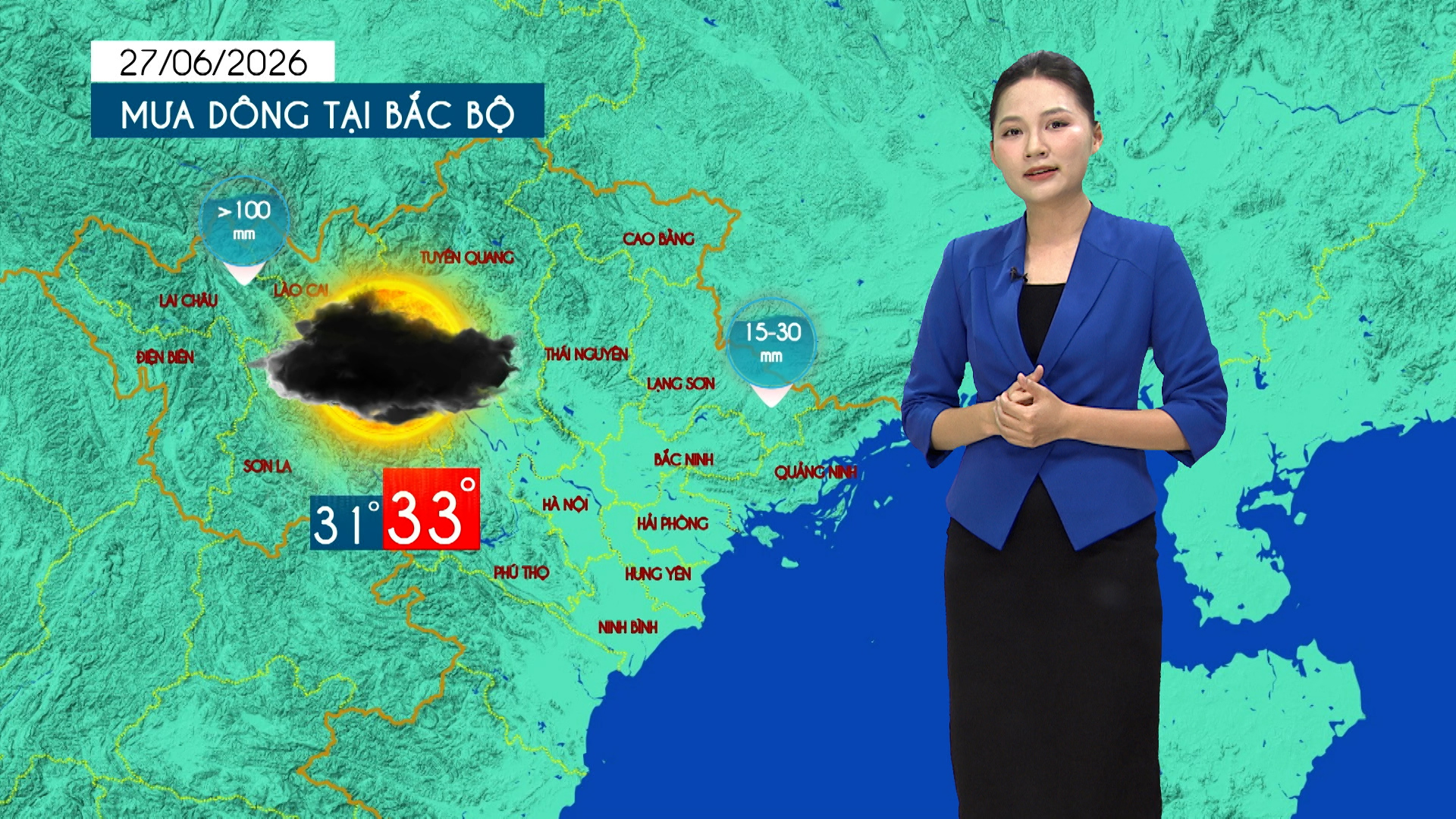 Dự báo thời tiết tối | 27/06/2026
