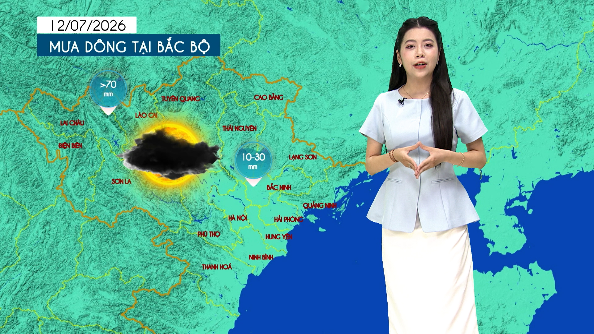Dự báo thời tiết tối | 12/07/2026