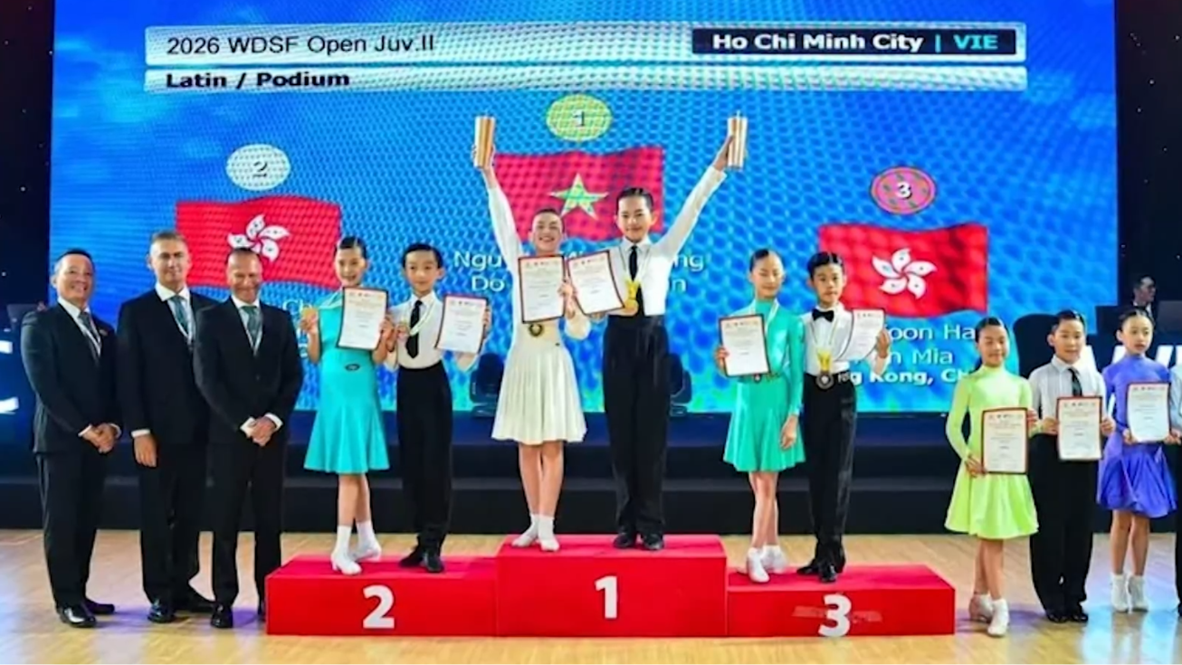 Dancesport trẻ Việt Nam ghi dấu ấn ở giải châu Á