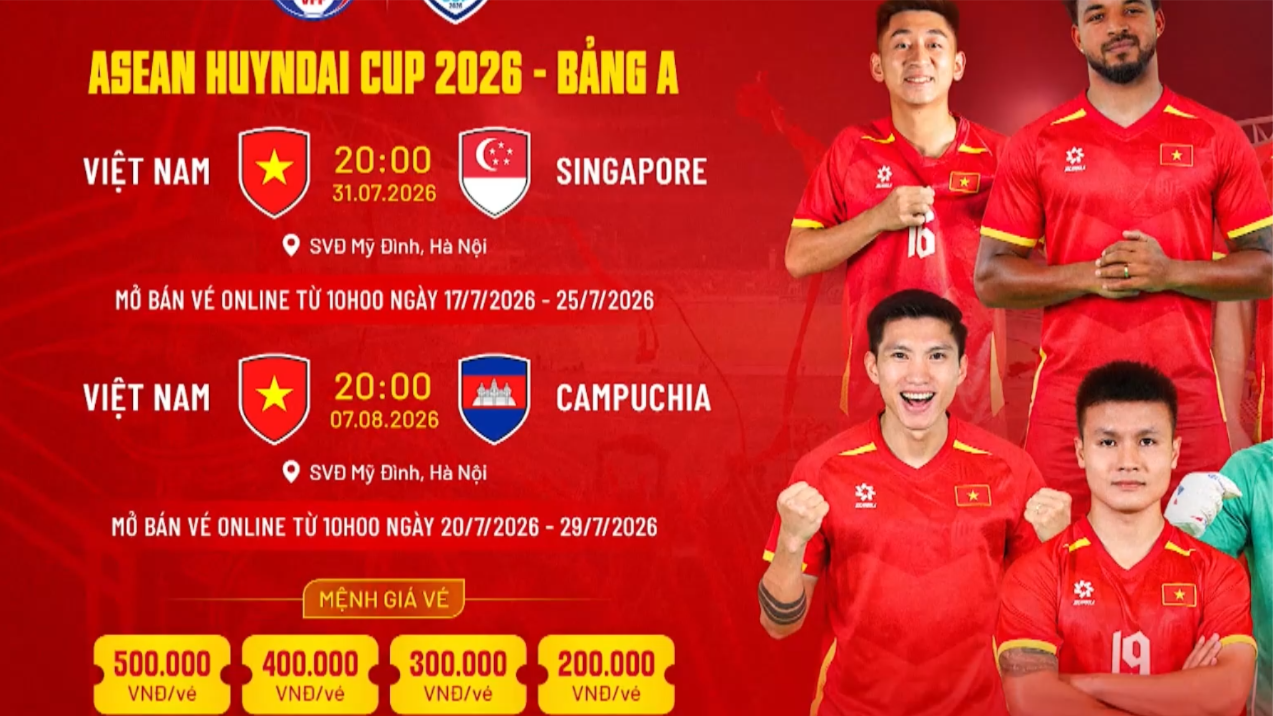 Kế hoạch bán vé các trận sân nhà của ĐT Việt Nam ở ASEAN Cup 2026 