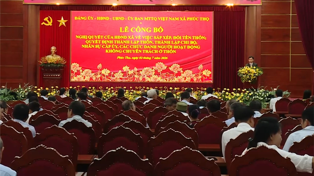 Xã Phúc Thọ công bố thành lập 19 thôn mới sau sắp xếp