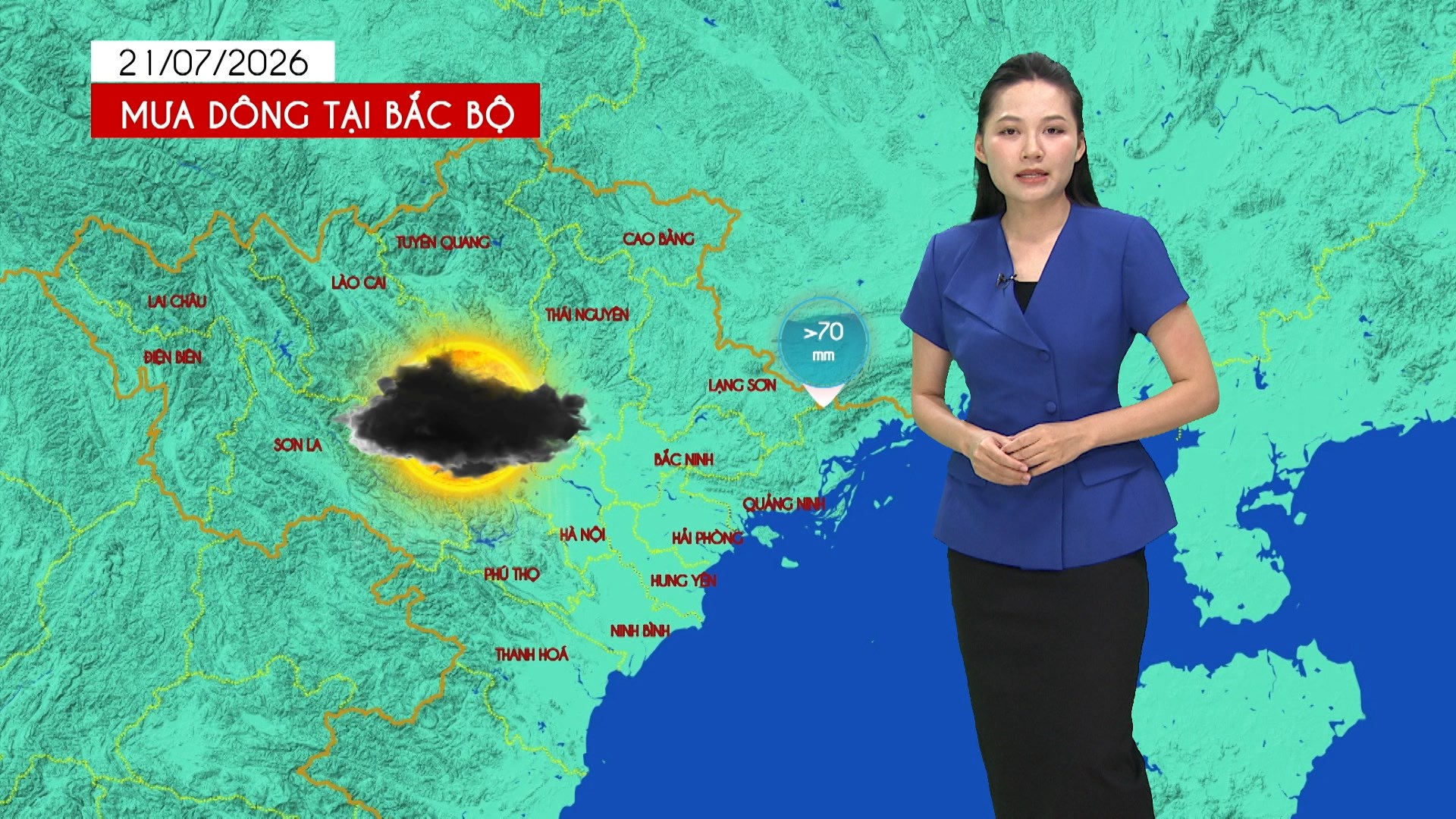Dự báo thời tiết trưa | 21/07/2026