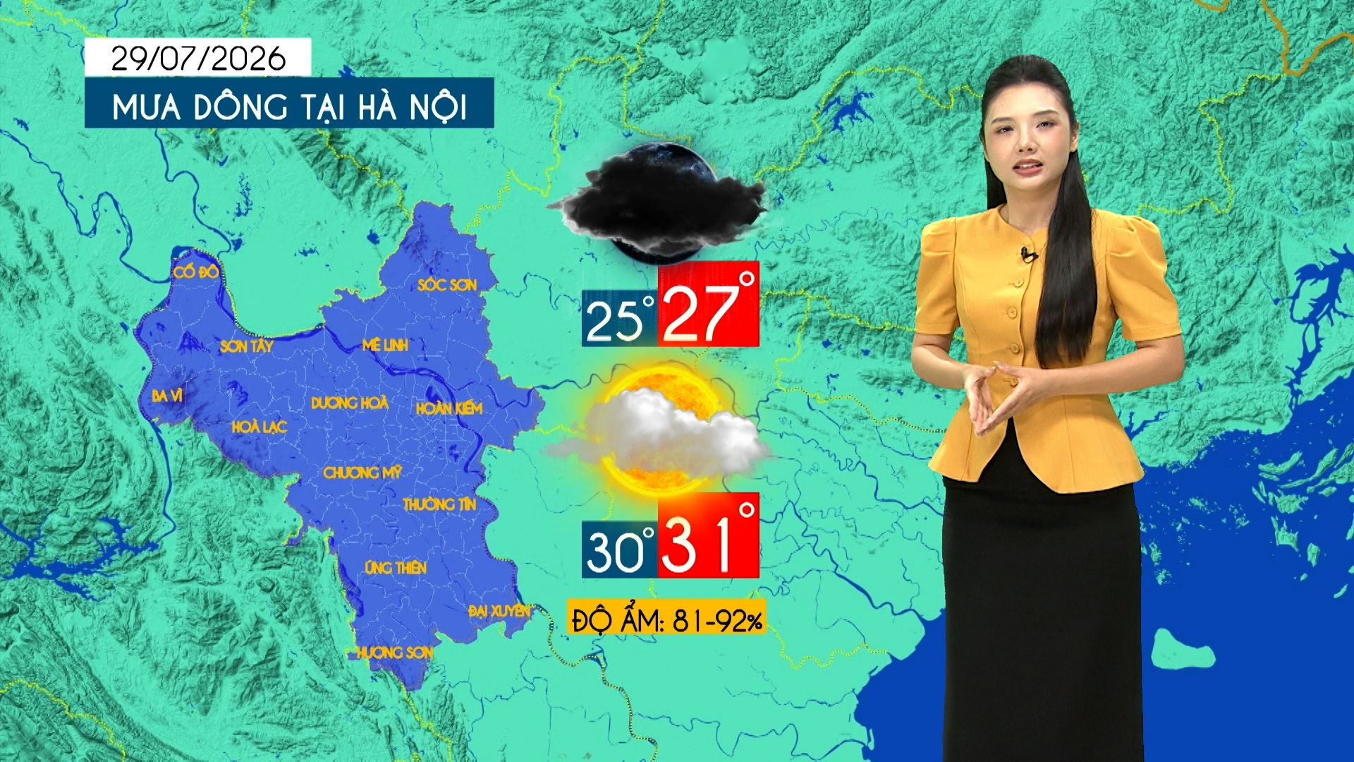 Dự báo thời tiết tối | 29/07/2026