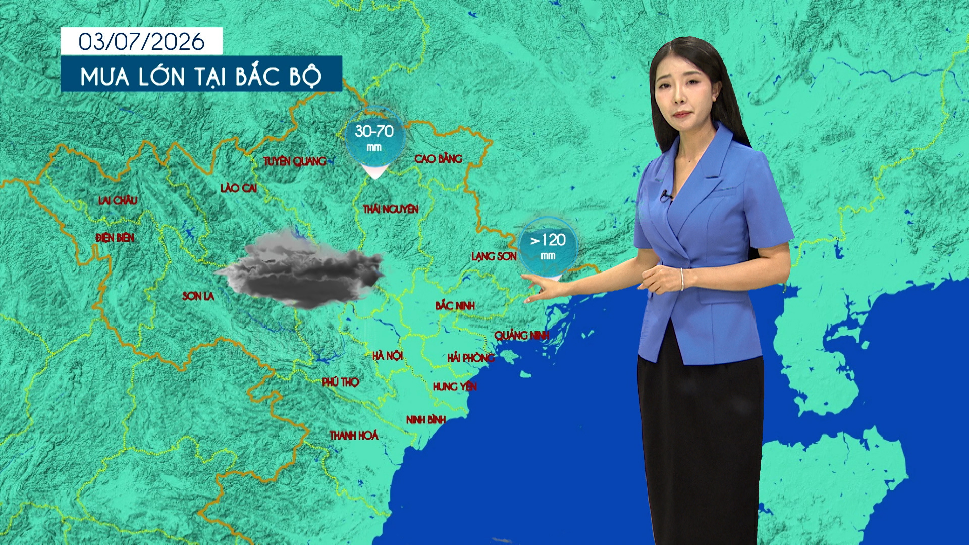 Dự báo thời tiết tối | 03/07/2026