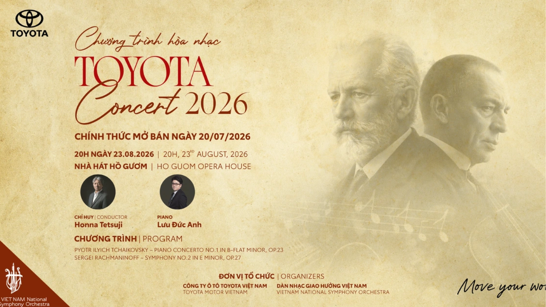Hòa nhạc Toyota 2026 hội tụ hai đỉnh cao âm nhạc lãng mạn Nga