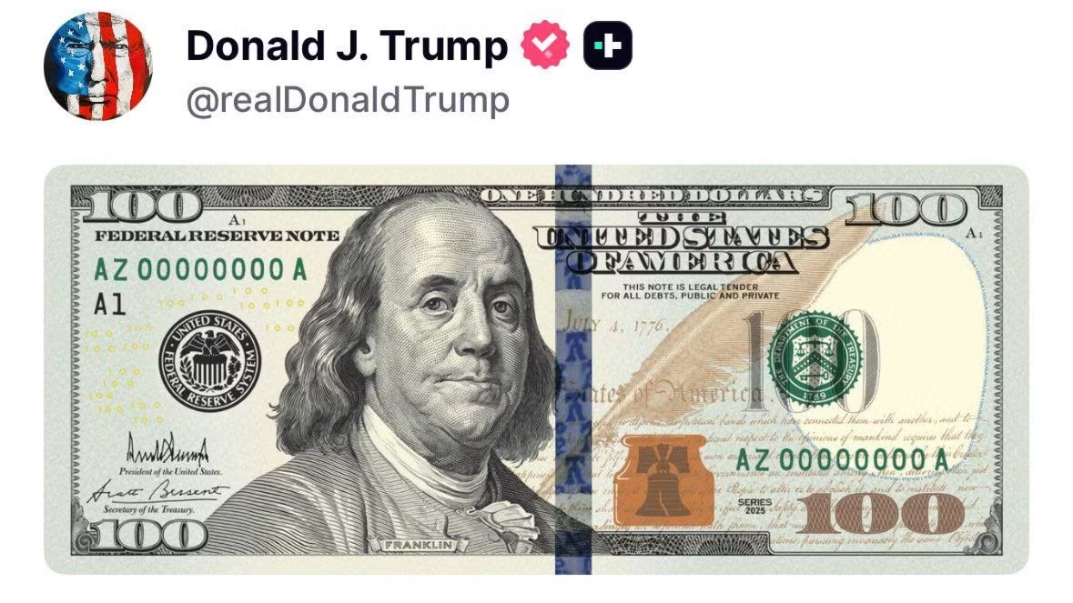 Mỹ phát hành đồng 100 USD có chữ ký của Tổng thống Trump 