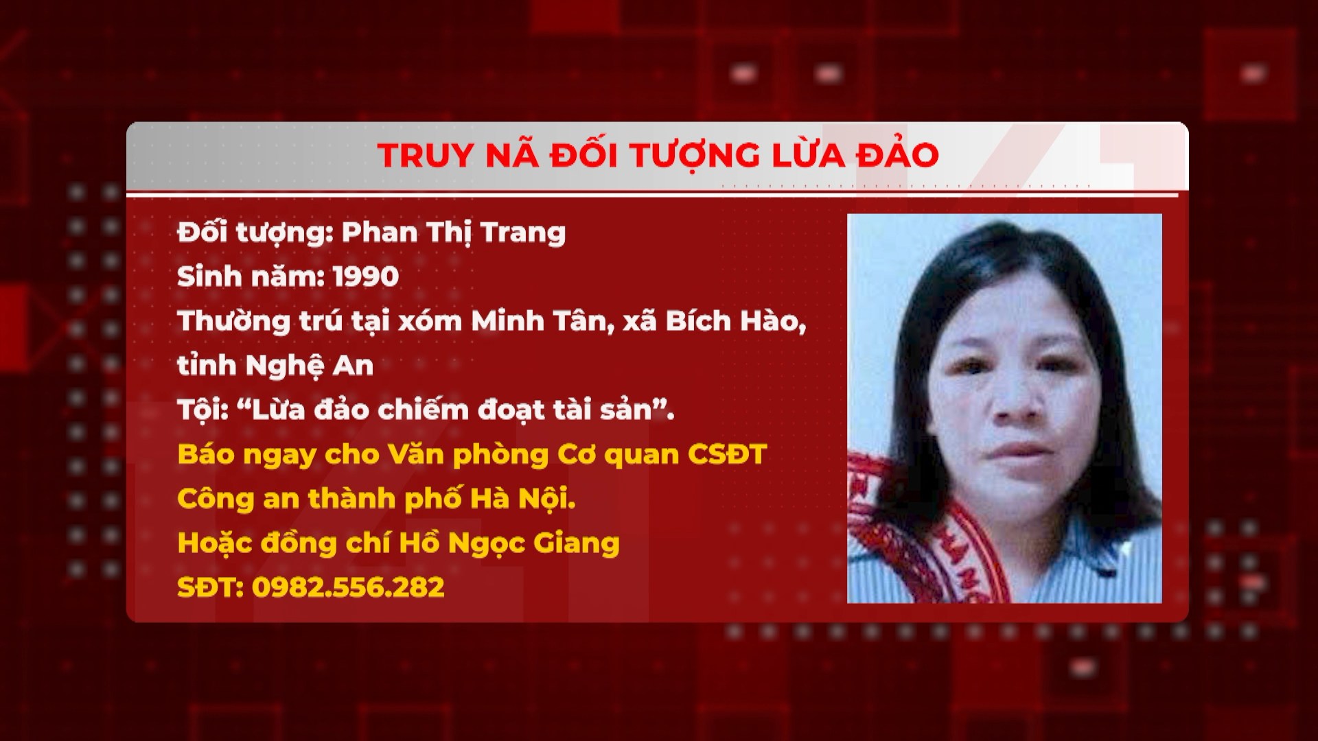 Công an Hà Nội truy nã đối tượng lừa đảo