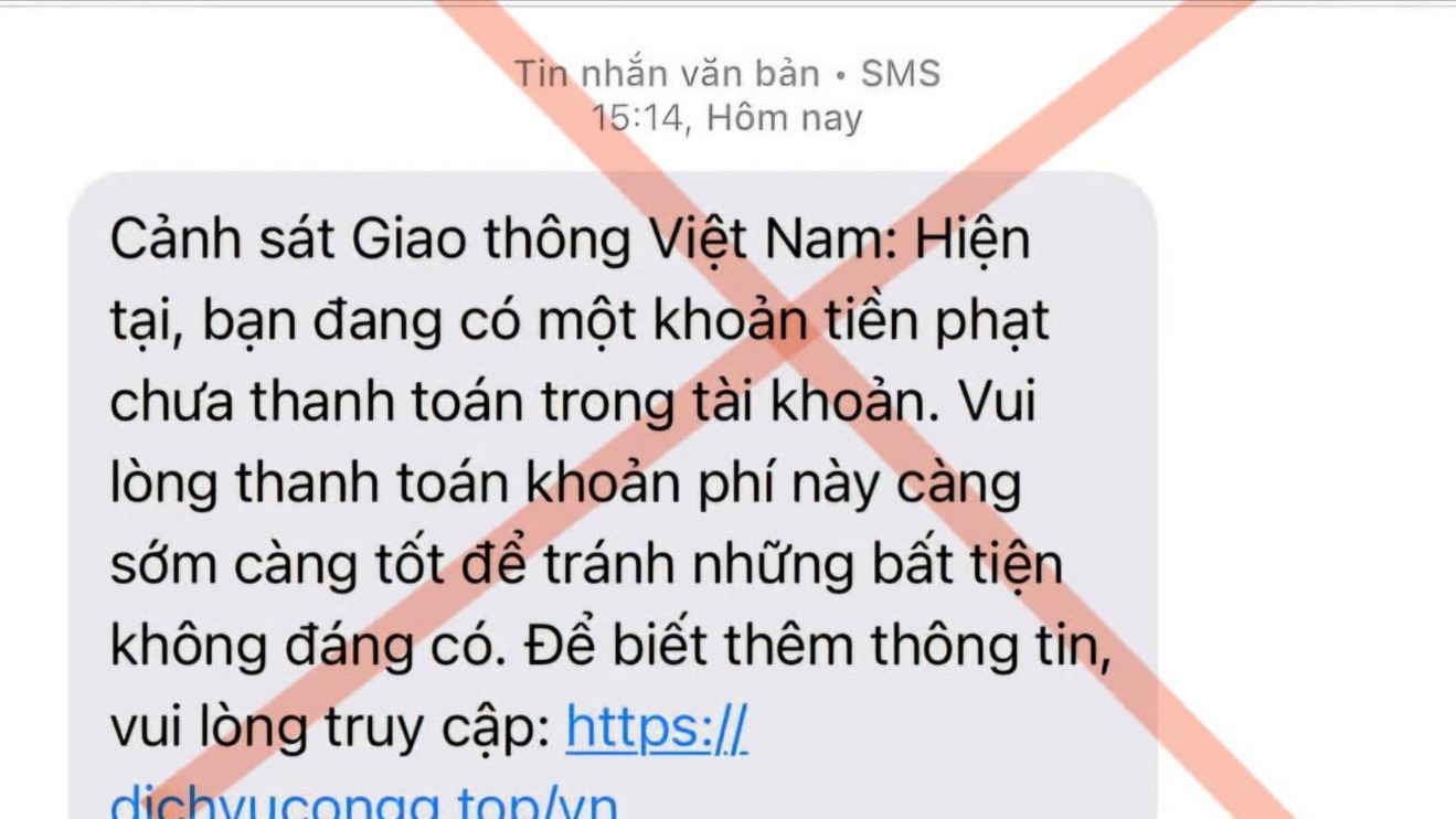 Cảnh giác với lừa đảo nộp phạt giao thông qua tin nhắn
