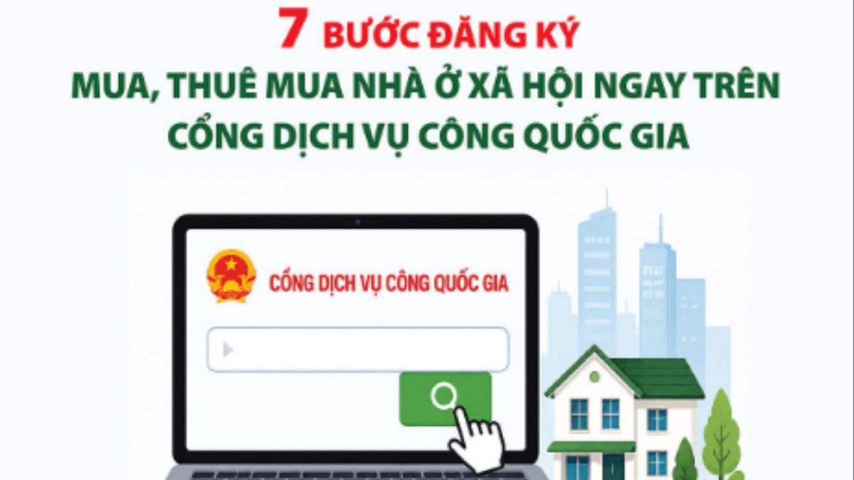 7 bước đăng ký mua, thuê mua nhà ở xã hội ngay trên Cổng Dịch vụ công Quốc gia