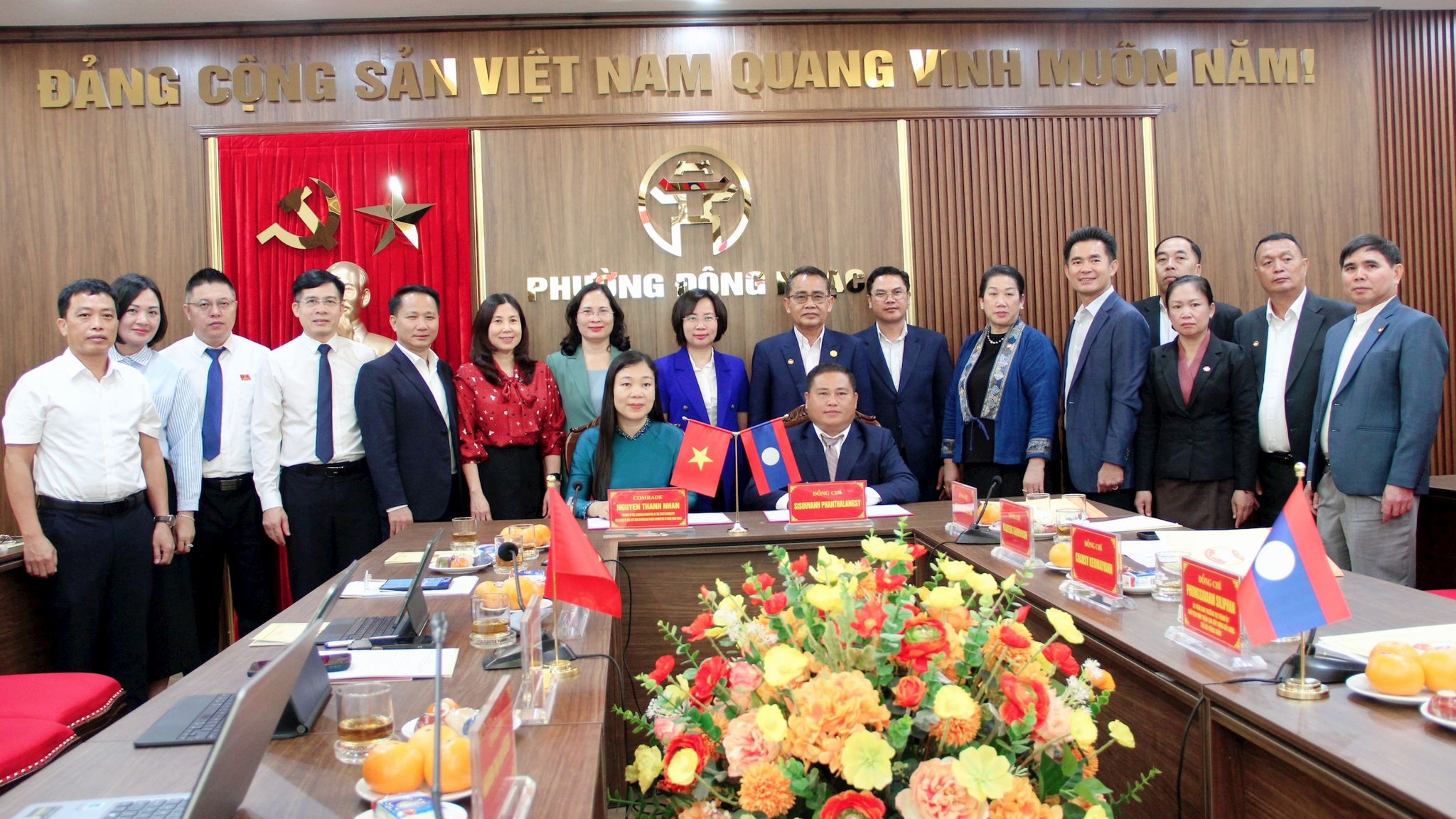 Nhiều tiềm năng hợp tác phường Đông Ngạc và huyện Saythany 