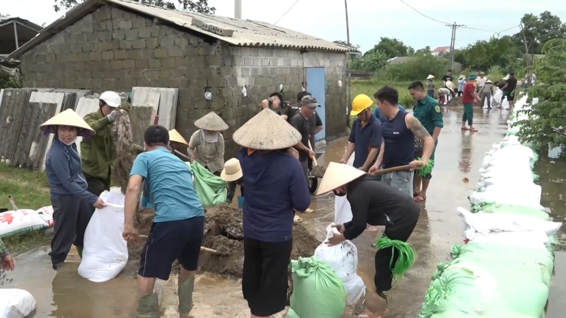 Xuân Mai huy động hơn 150 người chống tràn đê Bùi