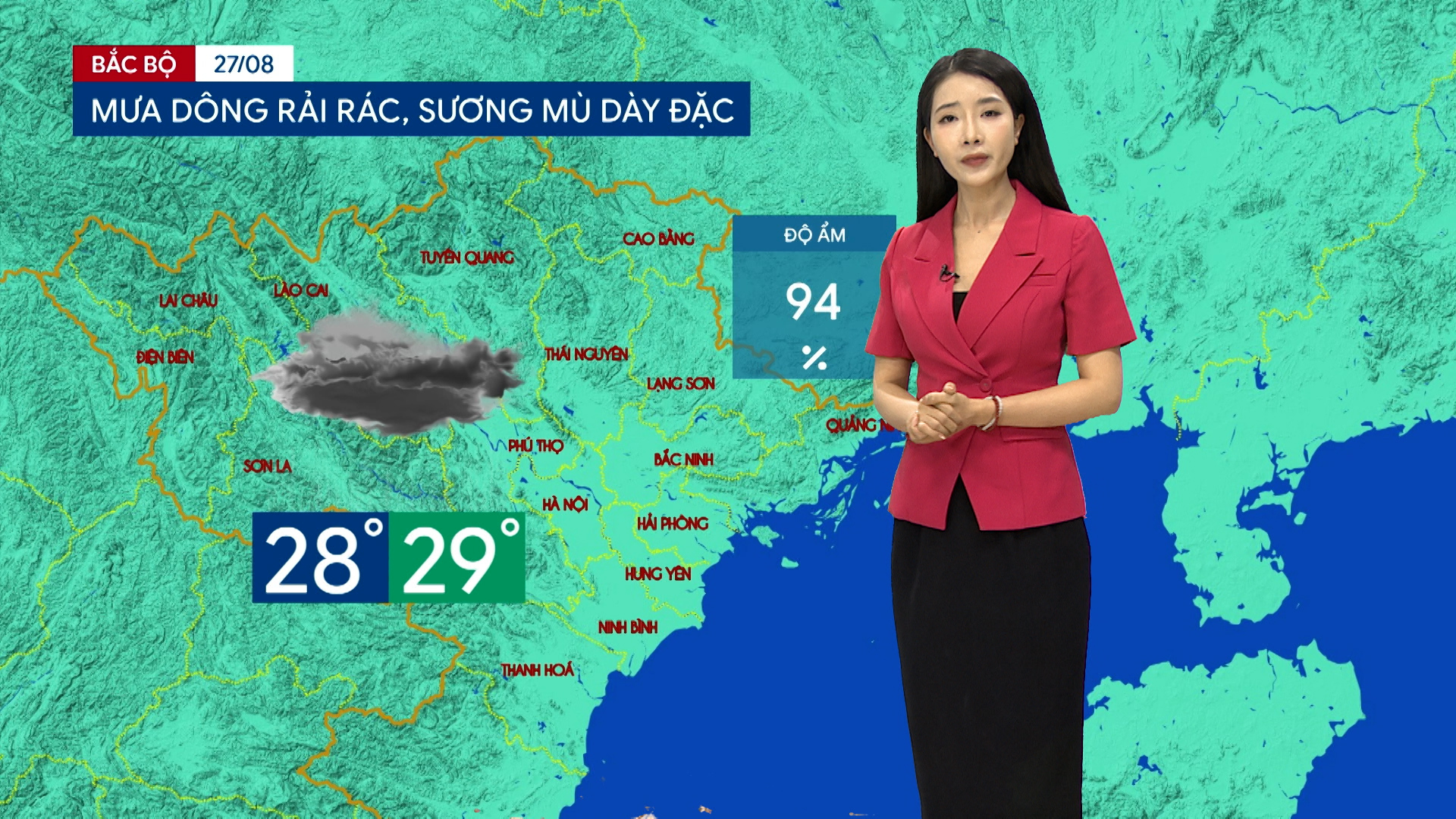 Dự báo thời tiết tối | 27/08/2026