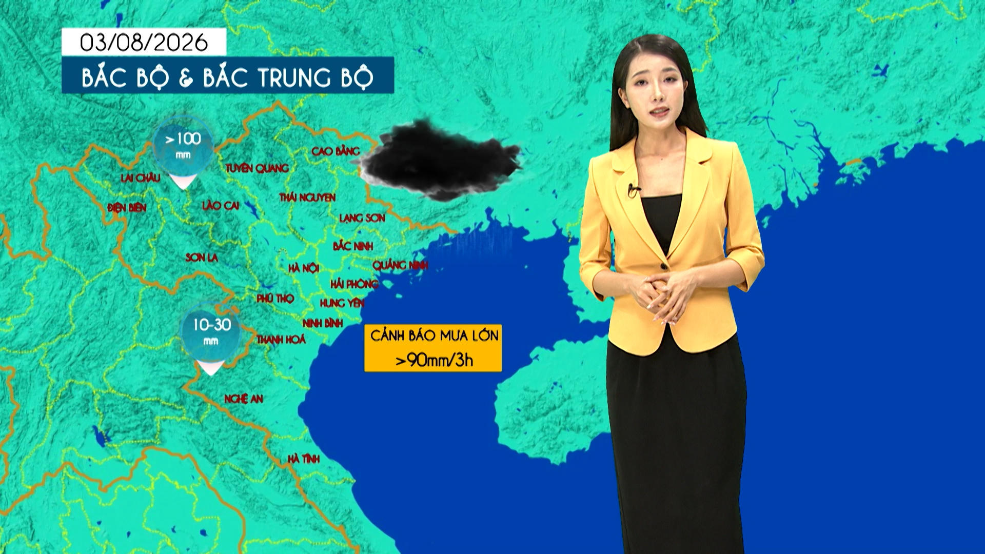 Dự báo thời tiết tối | 03/08/2026