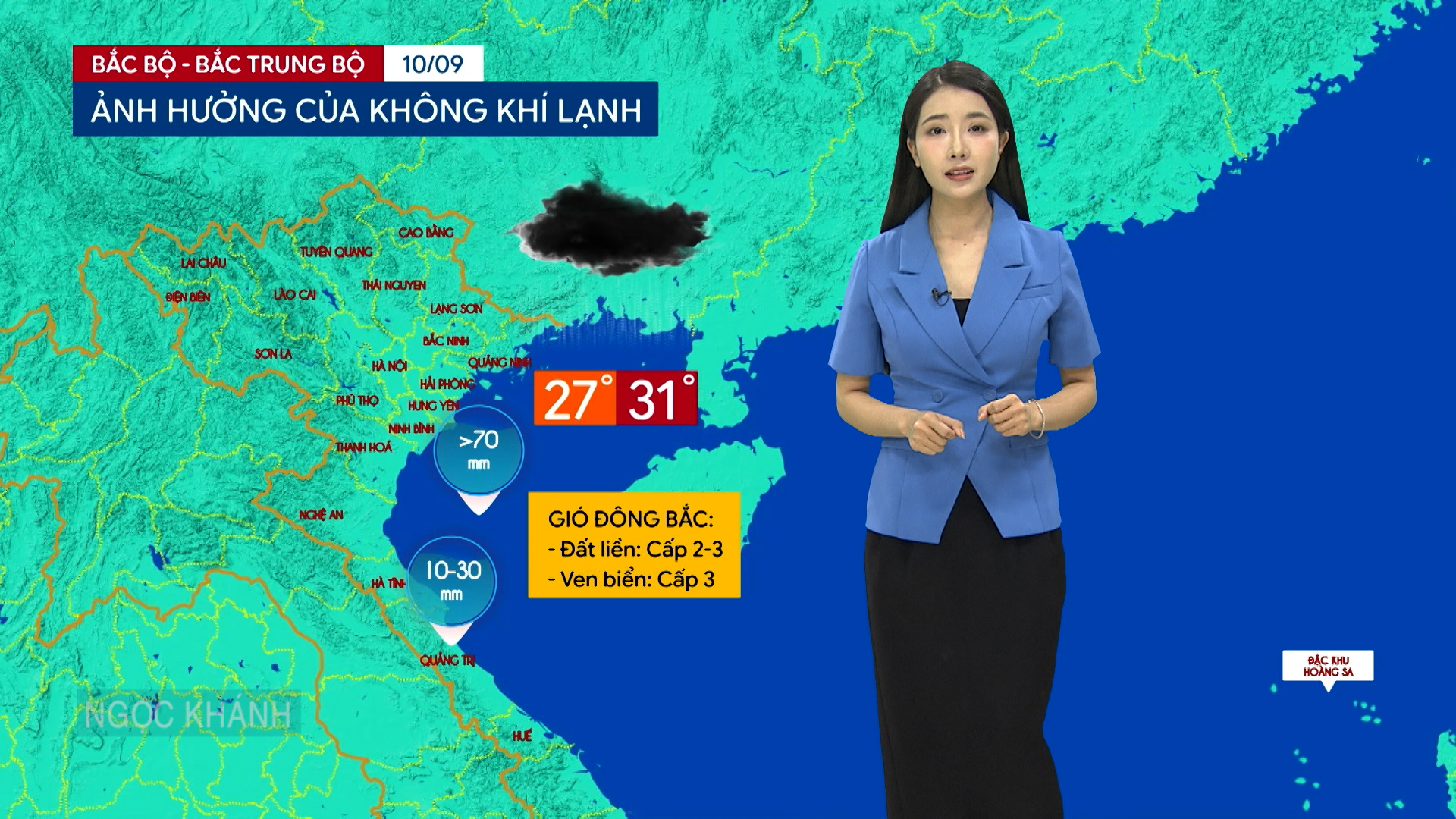 Dự báo thời tiết tối | 10/09/2026