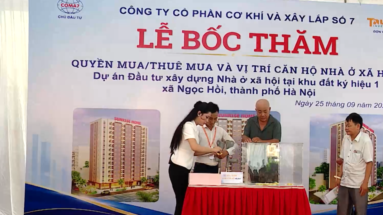 Bốc thăm căn hộ tại dự án NƠXH Sunrise Home Ngọc Hồi