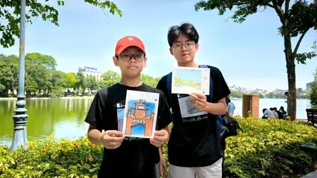 Bé vẽ Hà Nội: Ký họa phố cổ bằng mắt trẻ thơ