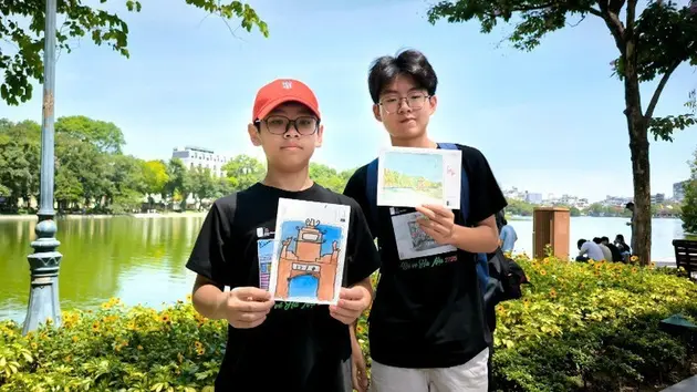 Bé vẽ Hà Nội: Ký họa phố cổ bằng mắt trẻ thơ