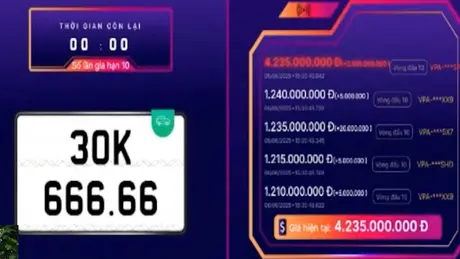 Biển ngũ quý 6 của Hà Nội chốt giá 4,235 tỷ đồng