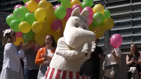 Thú nhồi bông Moomin diễu hành trên đường phố Bỉ