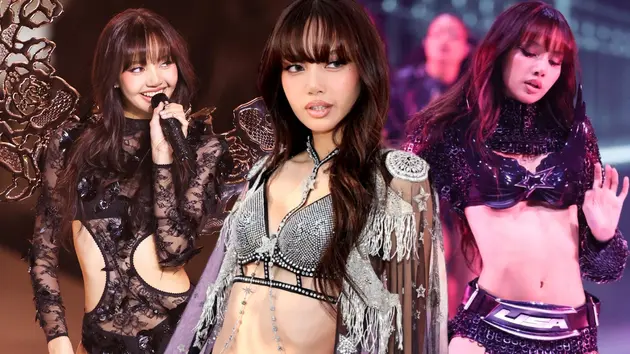 Lisa đeo cánh thiên thần trong show diễn nội y Victoria's Secret