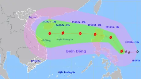 Áp thấp nhiệt đới mạnh thành bão cấp 8, giật cấp 10