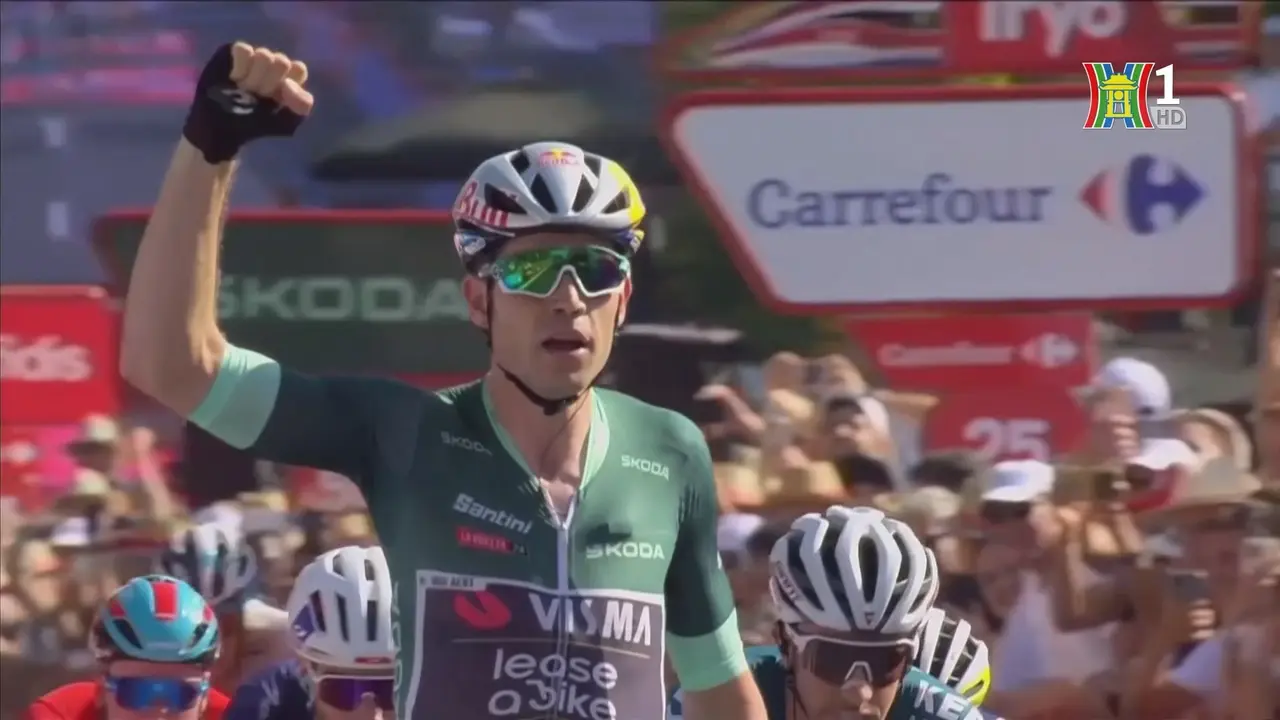 Wout Van Aert đang cho thấy cái duyên chiến thắng của mình ở chặng 7 La Vuelta