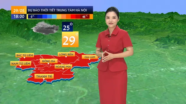 Dự báo thời tiết trưa | 29/05/2025